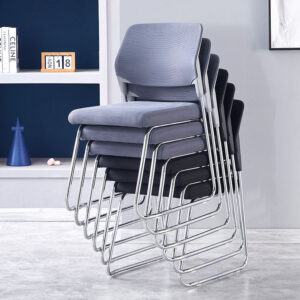 Best Selling Stackable Steel Leg Office Chair with Stacking Foam for Home Waiting Room