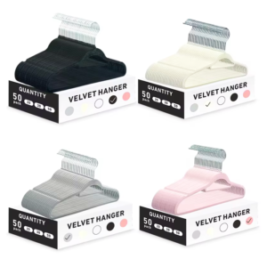 Owentek Velvet Hanger 50 Pack Wholesale Space Saving Black Non Slip